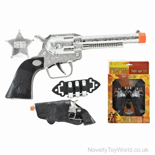 Twin Wild West Cowboy Gun Play Set - 7 Piece | Cowboys Wholesale