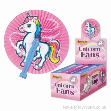 Unicorn Design Fold Out Paper Fan (13cm)