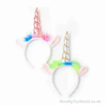 Unicorn Horn Animal Ears Headband - Assorted Pink & Silver