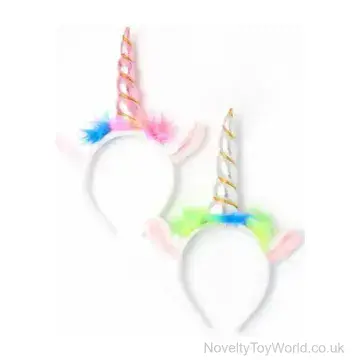 Unicorn Horn Animal Ears Headband - Assorted Pink & Silver