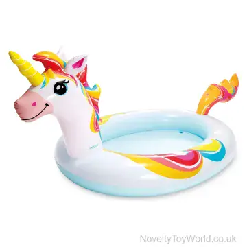 Unicorn Paddling Pool With Sun Shade (2.5m) - Boxed