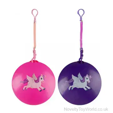 Unicorn PVC Play Ball with Spiral Keychain - 2 Assorted (22cm)