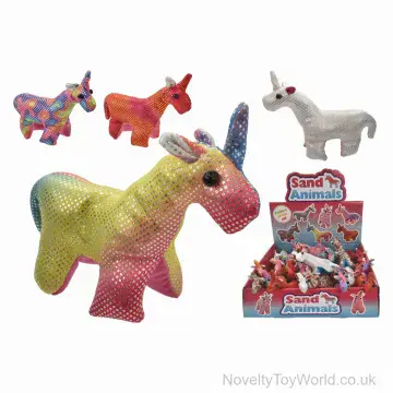 Unicorn Sand Animal Toys - 6 Assorted (9cm)