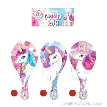 Unicorn Themed Paddle Bat and Ball (22cm)