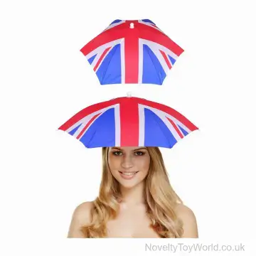 Union Jack Flag Umbrella Hat - Adult