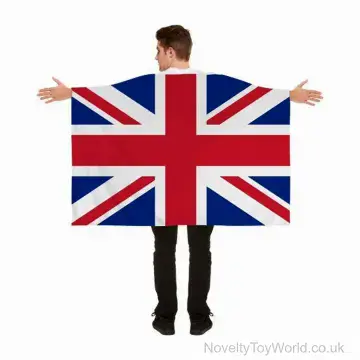 Union Jack Great Britain Fancy Dress Cape (152cm x 90cm)