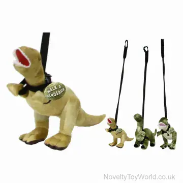 Walk A Dinosaur Plush Toy on Detachable Lead - 3 Assorted