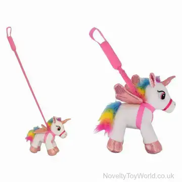 Walk A Unicorn Plush Toy on Extendable Lead - 3 Assorted (65cm)