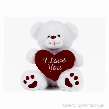 White Soft Plush Bear with 'I Love You' Heart (27cm)