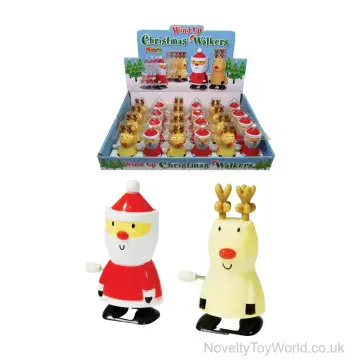 Wind Up Christmas Walking Toy - Santa & Reindeer (8cm)