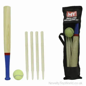 Wooden Rounders Set in Bag with Stumps & Ball