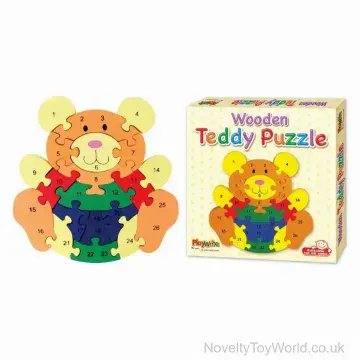 Wooden Teddy Bear 21 Piece Puzzle Toy - Boxed (22cm)