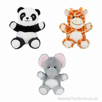 Zoo Animal Soft Plush Toy - Assorted Panda, Giraffe, Elephant (20cm)