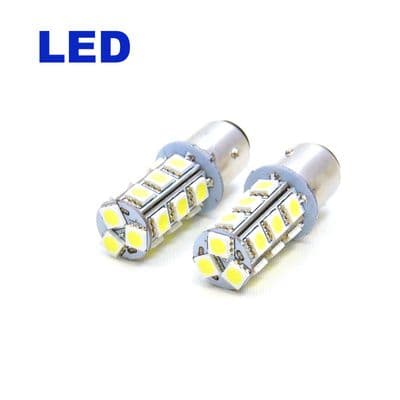 2 x 1156 BA15S P21W 245 LED Turn Signal Tail Stop Brake Light Bulbs White 6000K