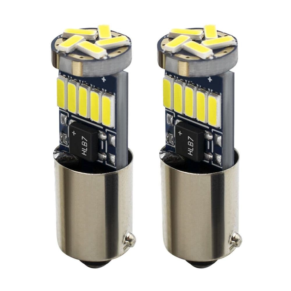 Kit de 4 lampadas BA9S T4W H6W 26 LEDS super branca efeito xenon
