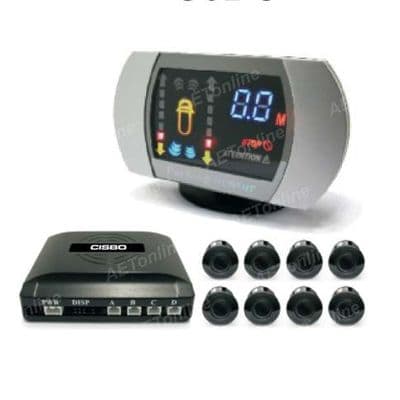 8 Sensor Front and Rear Colour LED Display Audio Buzzer Rear Parking Sensor Kit SB362-8