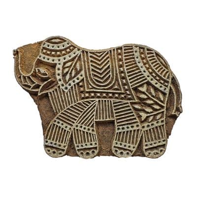 11cm Elephant wooden printing block/stamp