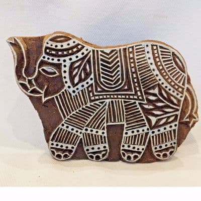 12.5cm Elephant wooden printing block/stamp