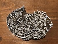 14cm Fish (right) wooden printing block/stamp