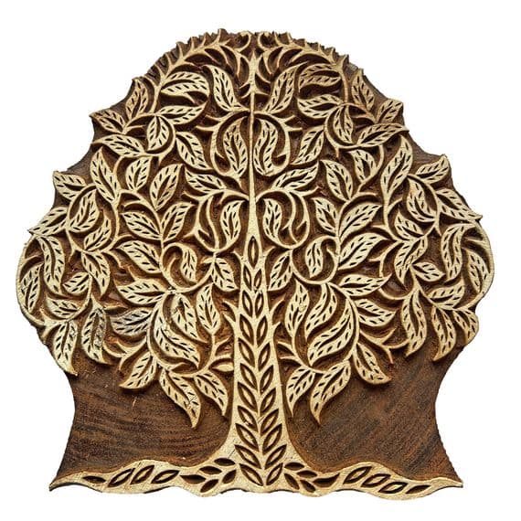 16.5cm Tree of Life wooden printing block/stamp