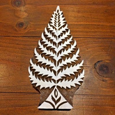 17cm Tree (Fir) with spiky branches wooden printing block/stamp