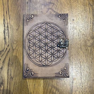 20cm leather notebook with embossed mandala design