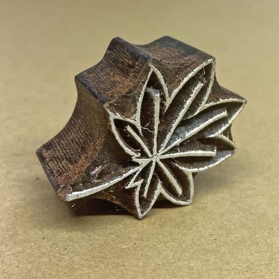 4.5cm Sycamore type leaf design wooden printing block/stamp