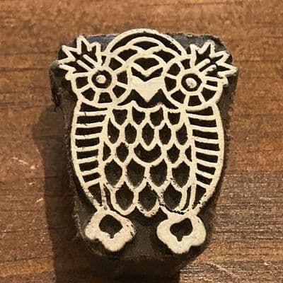 4cm Owl wooden printing block/stamp