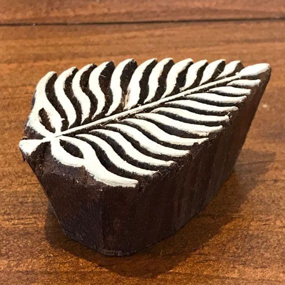 5.5cm Fern NZ Koru Leaf wooden printing block/stamp