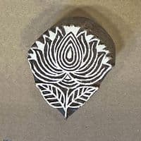 5.5cm Lotus flower and leaf design wooden printing block/stamp