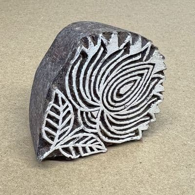 5.5cm Lotus flower and leaf design wooden printing block/stamp