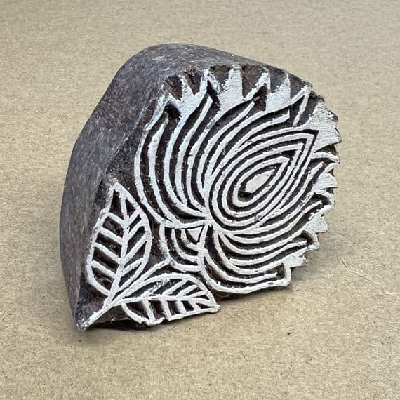 5.5cm Lotus flower and leaf design wooden printing block/stamp