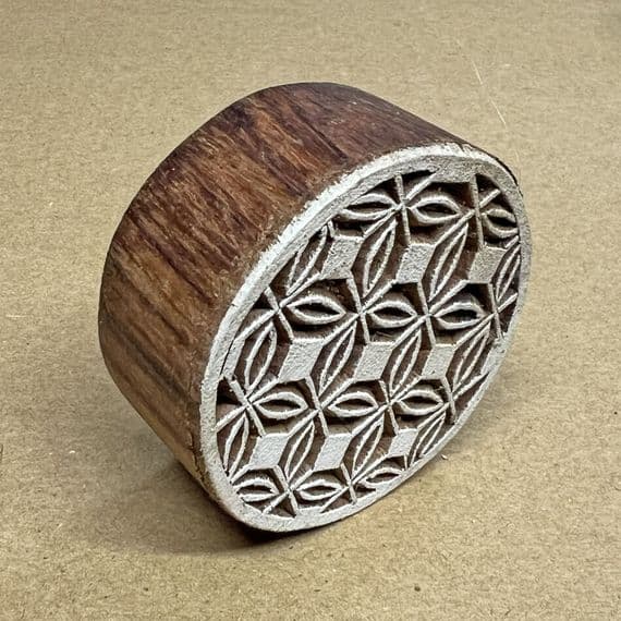 5cm  Circles and Squares Mandala printing block/stamp