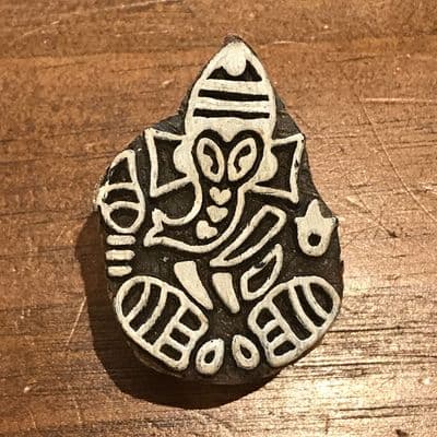 5cm Ganesh Elephant wooden printing block/stamp