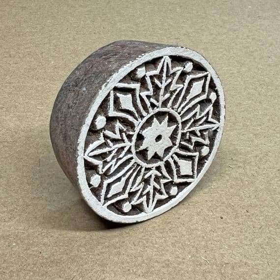 5cm Leaf Mandala printing block/stamp