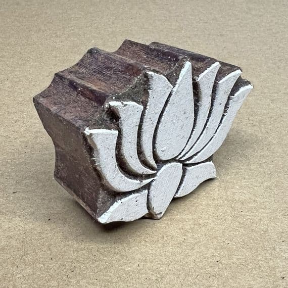 6.5cm Lotus flower design wooden printing block/stamp