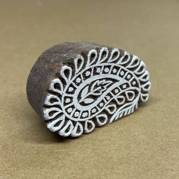 6cm Paisley design wooden printing block/stamp (right)