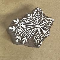 6cm Wild leaves wooden printing block/stamp