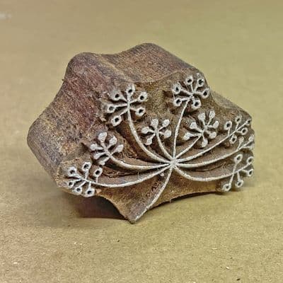 6cm Wildflowers wooden printing block/stamp