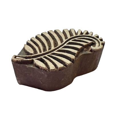 7.5cm Fern NZ Koru Leaf wooden printing block/stamp