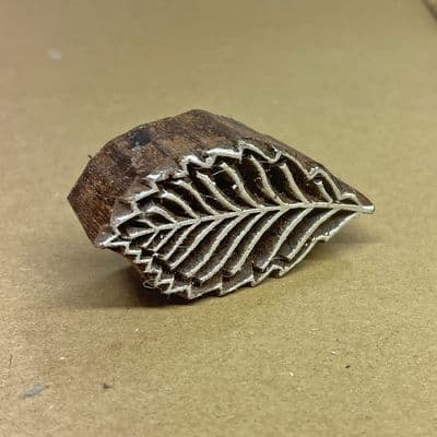 7cm Hazel Leaf design wooden printing block/stamp