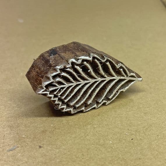 7cm Hazel Leaf design wooden printing block/stamp