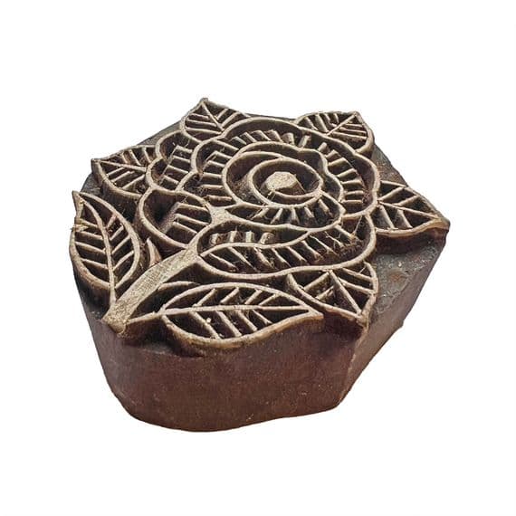 7cm Rose flower in bloom wooden printing block/stamp