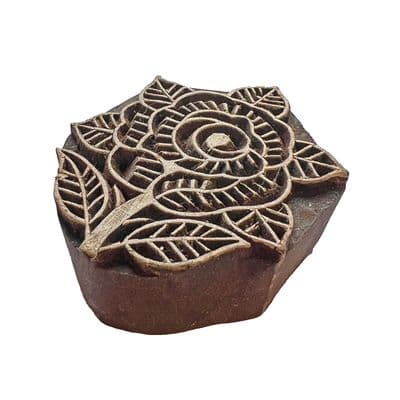 7cm Rose in bloom wooden printing block/stamp