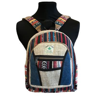 Small Backpack in Traditional Nepali Stripe