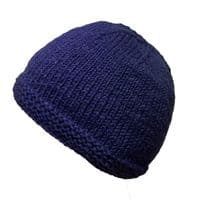 Beanie knitted hat in navy blue