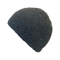 Beanie knitted hat in plain charcoal grey