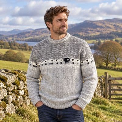 Black sheep unisex jumper in grey
