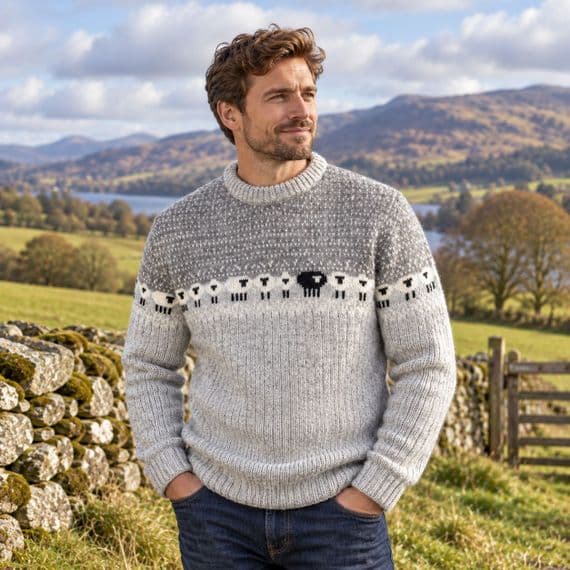 Black sheep unisex jumper in grey