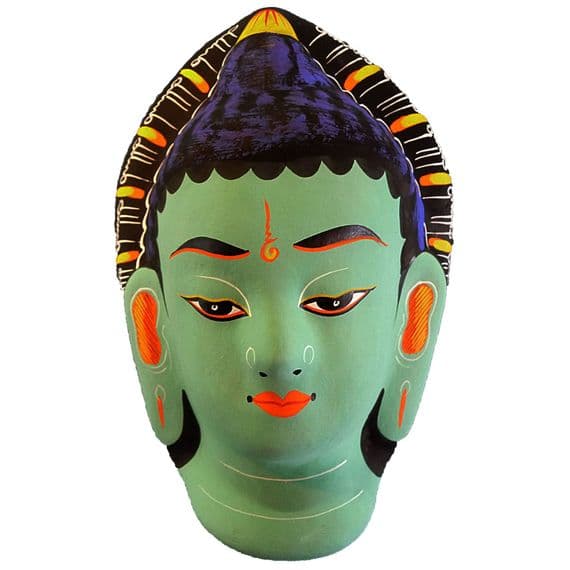 Buddha mask in mint green